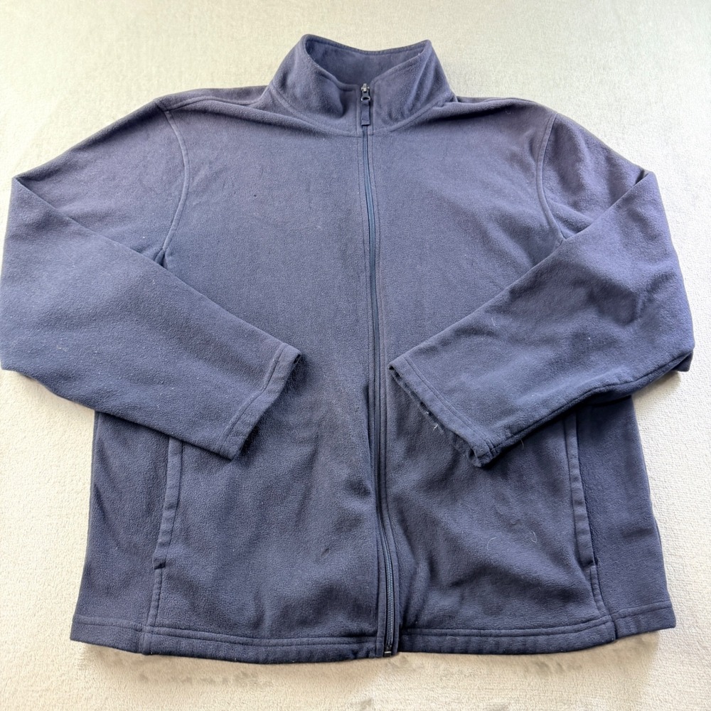 Starter Full Zip Fleece Jacket Dark Navy Blue Men's Large